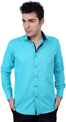 

Zeal Men's Solid, Printed Casual Light Blue, Black Shirt, Black;dark turquoise