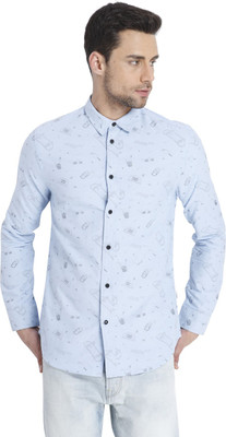 

Jack & Jones Men's Printed Casual Blue Shirt