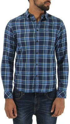 

Indian Terrain Men's Checkered Casual Black, Blue Shirt, Cobalt