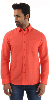 

Wrangler Men's Solid Casual Red Shirt, Coral