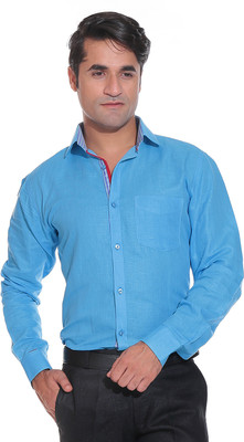 

Rebel Men's Solid Casual Light Blue Shirt, Firozi