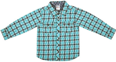 

Wow Mom Boys Checkered Casual Light Blue Shirt, Skyblue