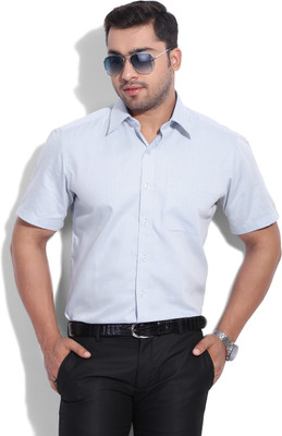 

John Players Men's Solid Formal Blue Shirt