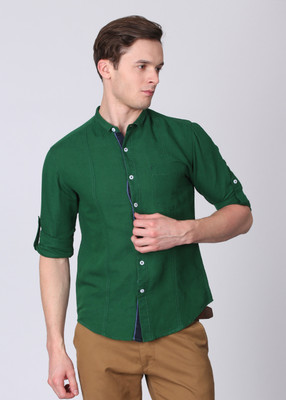 

The Indian Garage Co. Men's Solid Casual Green Shirt