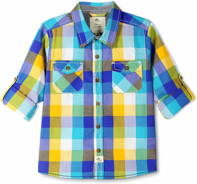 

Cherry Crumble California Boys Checkered Casual Multicolor Shirt, Multicolor checkered