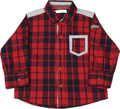 

Gini & Jony Boys Self Design Casual Red Shirt, 1220