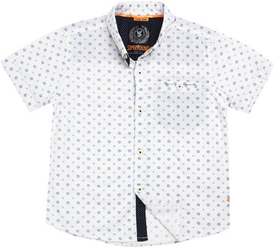 

SuperYoung Boys Printed, Self Design Casual White Shirt, Off white