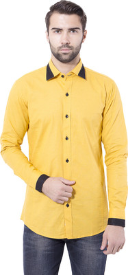 

Tag & Trend Men's Solid Casual Yellow Shirt, Tangerine yellow