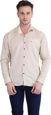 BRITISH TERMINAL Men Self Design Casual Grey Shirt