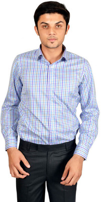 

Kriss Men's Checkered Formal Multicolor Shirt, Purple