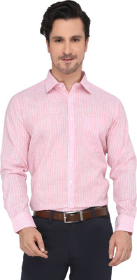 

Devaa Men's Striped Casual Shirt, B.pink