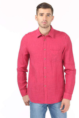 

London Fog Men's Solid Casual Red Shirt