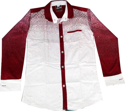 

Fashionitz Boy's Printed Casual Red Shirt