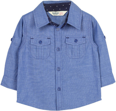 Beebay Baby Boys Solid Casual Shirt, Blue