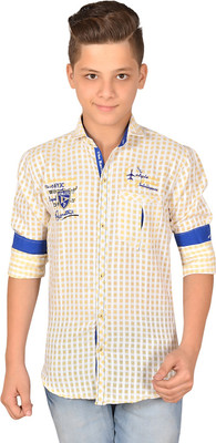 

Anry Boys Checkered Casual Yellow Shirt
