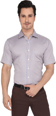

Devaa Men's Checkered Casual Shirt, Blue;yellow
