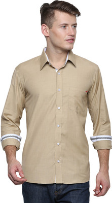 

Trendster Men's Solid Casual Normal Collar Shirt, Brown