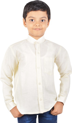 

Gkidz Boys Solid Casual White Shirt, Off white