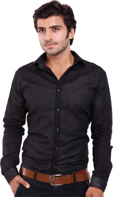 

FabTag - Deeksha Men's Solid Casual Black Shirt, Black;jet black