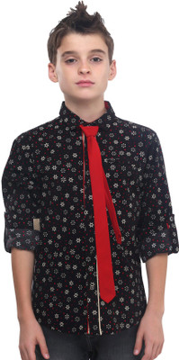 MashUp Boys Printed Party Blue Shirt(Pack of 2)