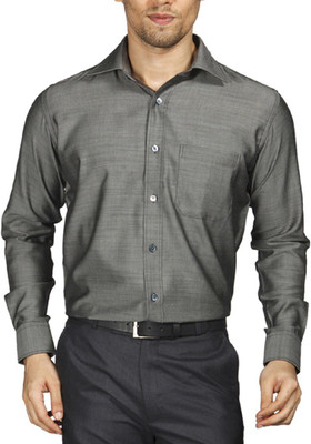 

Raymond Men's Solid Formal Collared Shirt, Black
