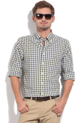 

Gant Men's Checkered Casual White, Green Shirt, Sage grey