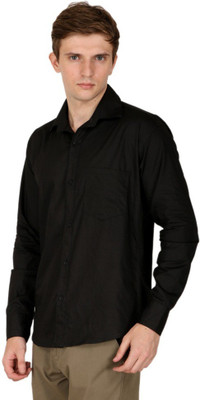 Black Bee Men Solid Casual Black Shirt