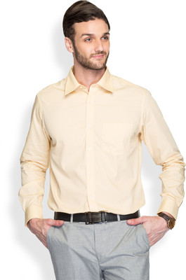 

Park Avenue Men's Solid Formal Yellow Shirt