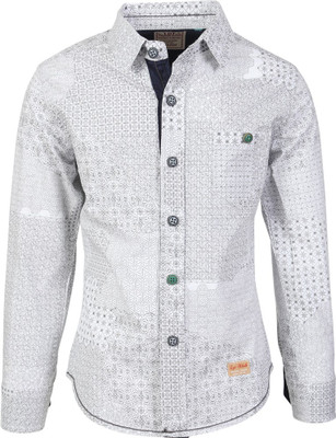 

Lilliput Boy's Self Design Casual White Shirt