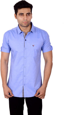 

Studio Nexx Men's Solid Casual Blue Shirt
