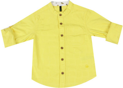 

United Colors of Benetton. Boys Solid Casual Yellow Shirt, 10f