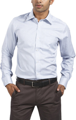 

Park Avenue Men's Striped Formal Blue Shirt