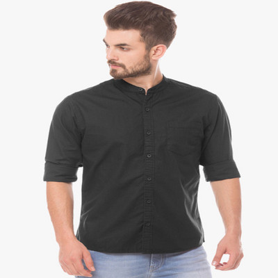 FabTag - Being Fab Men Solid Formal Black Shirt