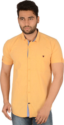 

Studio Nexx Men's Solid Casual Yellow Shirt