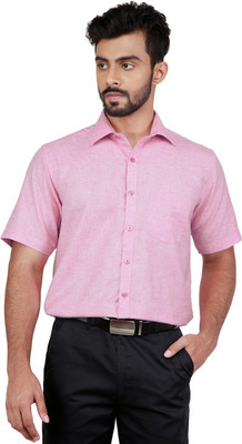 

Zeal Men's Solid Formal Spread Collar Shirt, Light pink