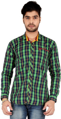 

Appollo Men' Checkered Casual Green Shirt