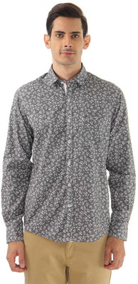

Monte Carlo Men's Printed Casual Grey Shirt, Dark grey