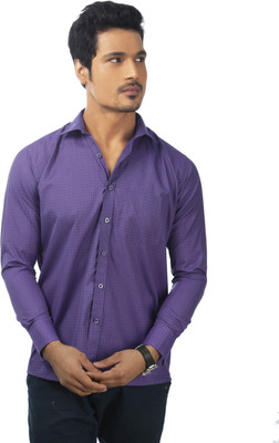 Zeal Men's Checkered Formal Shirt, Black;dark slate blue