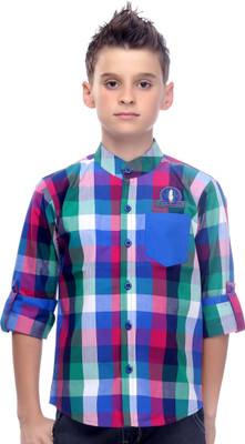 

MashUp Boys Checkered Casual Blue Shirt