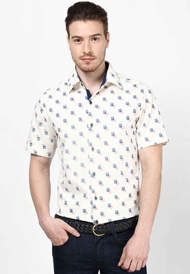 

Dazzio Men's Printed Casual Multicolor Shirt, Ivory