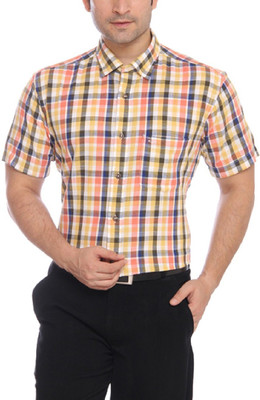 

ColorPlus Men's Checkered Formal Shirt, Yellow