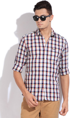 

Wrangler Men' Checkered Casual Multicolor Shirt, Ecru