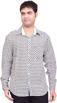 BRITISH TERMINAL Men Checkered Casual Black Shirt