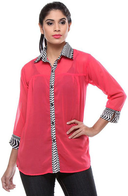 

TeeMoods Women' Solid Casual Pink Shirt