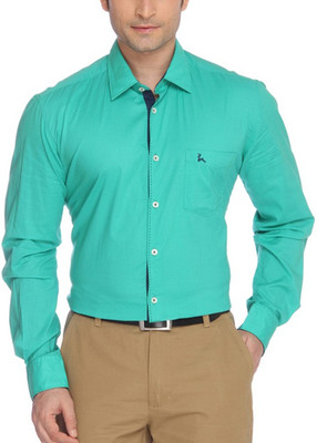 

Parx Men's Solid Formal Green Shirt