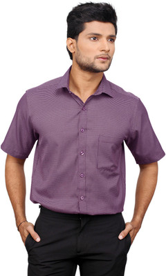 ZEAL Men Checkered Formal White, Blue Shirt