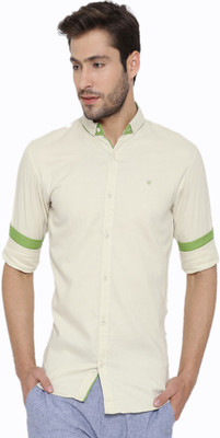 

Fifty Two Men's Solid Casual Beige Shirt, Cream.