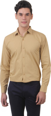 

You Forever Men's Solid Casual Brown Shirt, Light brown