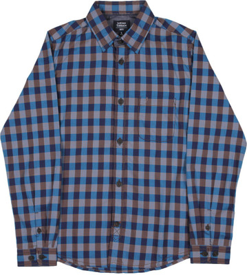 

Indian Terrain Women Checkered Casual Spread Collar Shirt, Cobalt