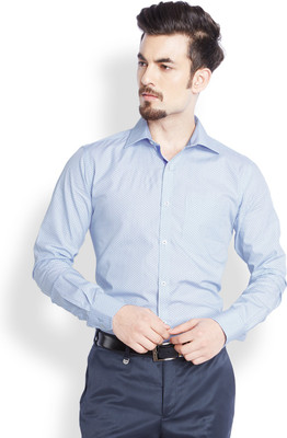 

Park Avenue Men's Printed Formal Blue Shirt